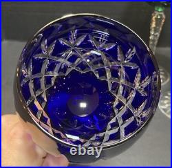 Set of (4) AJKA Crystal Cut to Clear ARABELLA Stemmed Wine Glasses in Box Vntg