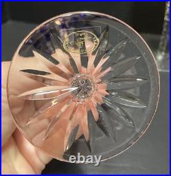 Set of (4) AJKA Crystal Cut to Clear ARABELLA Stemmed Wine Glasses in Box Vntg