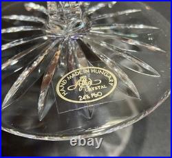 Set of (4) AJKA Crystal Cut to Clear ARABELLA Stemmed Wine Glasses in Box Vntg