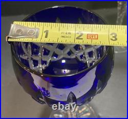 Set of (4) AJKA Crystal Cut to Clear ARABELLA Stemmed Wine Glasses in Box Vntg