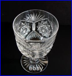 Set of 4 Antique Cut Glass Crystal Goblets Wine Glasses Hobstars Fans