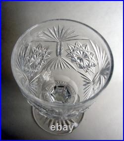 Set of 4 Antique Cut Glass Crystal Goblets Wine Glasses Hobstars Fans