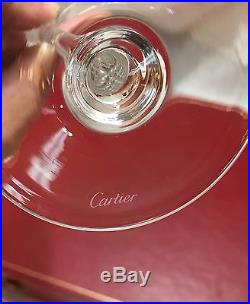 Set of 4 CARTIER Crystal Champagne Flutes in Red Presentation Box