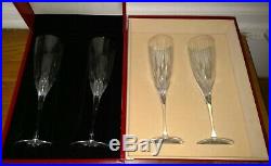 Set of 4 Cartier must de Cartier 9.25 crystal champagne flutes glasses with box