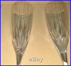 Set of 4 Cartier must de Cartier 9.25 crystal champagne flutes glasses with box