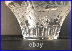 Set of 4 Finger Bowls & Under Plates, Thin Blown Crystal, Cut, Polished, Gilted