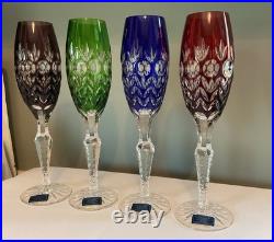Set of 4 Florderis by Ajka / Dynasty by GodingerCut to ClearCHAMPAGNE Glasses