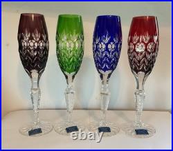 Set of 4 Florderis by Ajka / Dynasty by GodingerCut to ClearCHAMPAGNE Glasses