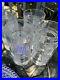 Set of 4 Glen plaid Pattern Crystal 5 1/4 Highball Glasses Etched