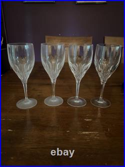 Set of 4 Gorham Crystal Diamond Clear Water Goblets Glasses Discontinued Set of 4 Gorham Crystal Diamond Clear Water Goblets Glasses Discontinued