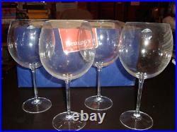 Set of 4 Large balloon wine glasses in box 29 oz ounce 24% crystal never used a