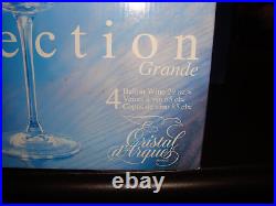 Set of 4 Large balloon wine glasses in box 29 oz ounce 24% crystal never used a