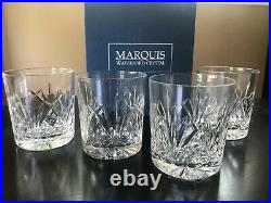 Set of 4 MARQUIS WATERFORD CRYSTAL Old Fashioned Glasses- Scotch Whiskey Rocks