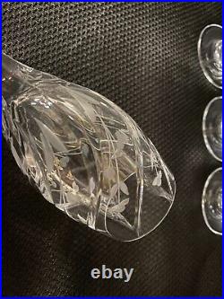 Set of 4 Mikasa ENGLISH GARDEN Cut Swirl Floral Crystal Wine Glasses 5 oz