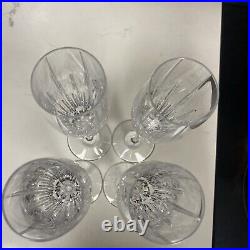 Set of (4) Mikasa Lead Crystal Arctic Lights Fluted Champagne Glasses 10 3/4 H