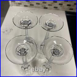 Set of (4) Mikasa Lead Crystal Arctic Lights Fluted Champagne Glasses 10 3/4 H