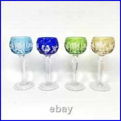 Set of 4 Nachtmann Traube Cut to Clear Cordial Glasses Sherry Wine Hock 4 3/8