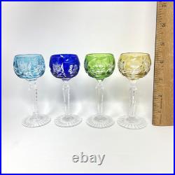 Set of 4 Nachtmann Traube Cut to Clear Cordial Glasses Sherry Wine Hock 4 3/8