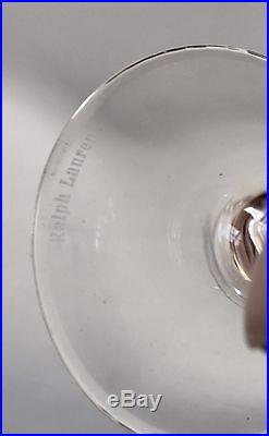 Set of 4 Ralph Lauren Crystal Glen Plaid Wine Glasses 8 1/4