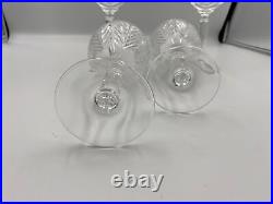 Set of 4 Ralph Lauren Crystal HERRINGBONE Wine Glasses 8 1/4