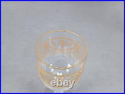 Set of 4 St Louis French Lafayette Pattern Gold Engraved 4 1/4 Inch Wine Glasses