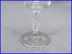 Set of 4 St Louis French Lafayette Pattern Gold Engraved 4 1/4 Inch Wine Glasses