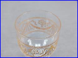 Set of 4 St Louis French Lafayette Pattern Gold Engraved 4 1/4 Inch Wine Glasses