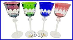 Set of 4 Studio Crafted NACHTMANN ROMER Crystal Multicolor Wine Glasses