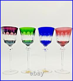 Set of 4 Studio Crafted NACHTMANN ROMER Crystal Multicolor Wine Glasses