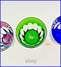 Set of 4 Studio Crafted NACHTMANN ROMER Crystal Multicolor Wine Glasses Set of 4 Studio Crafted NACHTMANN ROMER Crystal Multicolor Wine Glasses