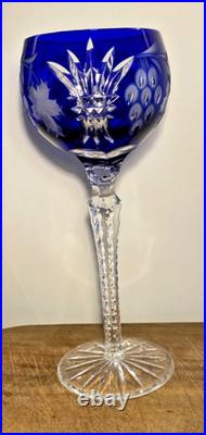 Set of 4 Vintage Hungarian Cut to Clear Crystal Hock Wine Glasses