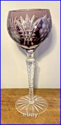 Set of 4 Vintage Hungarian Cut to Clear Crystal Hock Wine Glasses