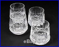 Set of 4 Vintage Signed Waterford Crystal Lismore Roly Poly Whiskey Glasses 9oz