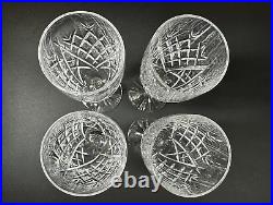 Set of 4 WATERFORD CRYSTAL Avoca(Cut Base) Fluted Champagne Glasses 7 3/8'', MINT