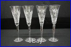Set of 4 Waterford Crystal 12 DAYS of CHRISTMAS Lismore & Clare Champagne Flutes