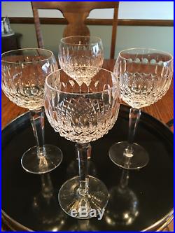Set of 4 Waterford Crystal, Colleen Hock Wine Glasses, 7.5 tall. Excellent