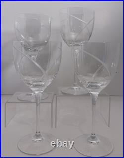 Set of 4 Waterford Crystal Da Vinci Wine Glasses Etched Swirl Design