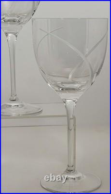 Set of 4 Waterford Crystal Da Vinci Wine Glasses Etched Swirl Design
