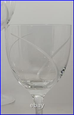 Set of 4 Waterford Crystal Da Vinci Wine Glasses Etched Swirl Design