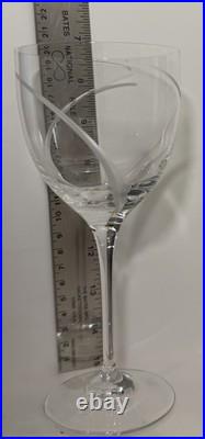 Set of 4 Waterford Crystal Da Vinci Wine Glasses Etched Swirl Design
