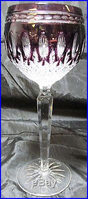 Set of 4 Waterford Crystal Dark Purple Clarendon Wine Glasses- 8