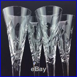 Set of 4 Waterford Crystal Fluted Champagne Wishes Achievements 11 Toasting