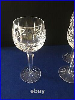 Set of 4 Waterford Crystal Kylemore Wine Hock Goblets 7 3/8 excellent