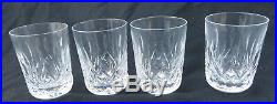Set of 4 Waterford Crystal Lismore 5 oz Flat Tumblers 3 1/2 Tall Excellent