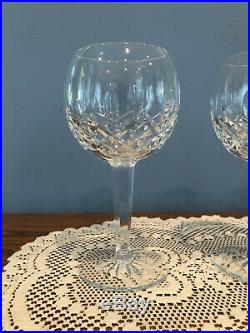 Set of 4 Waterford Crystal Lismore Balloon Wine Glasses Stems