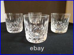 Set of 4 Waterford Crystal Lismore Old Fashion Bourbon Whiskey Glasses