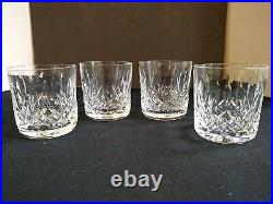 Set of 4 Waterford Crystal Lismore Old Fashion Bourbon Whiskey Glasses