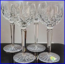 Set of 4 Waterford Crystal Lismore White Wine Hock Glasses