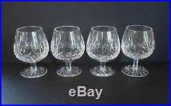 Set of 4 Waterford Cut Crystal Lismore Brandy Glasses