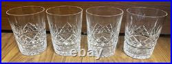 Set of 4 Waterford LISMORE 4 3/8 Double Old Fashioned Glasses Great Condition